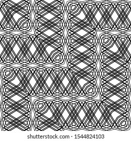 Design seamless monochrome grid pattern. Abstract zigzag background. Vector art