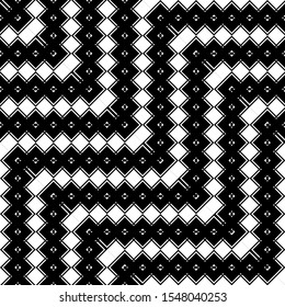 Design seamless monochrome grid pattern. Abstract zigzag background. Vector art