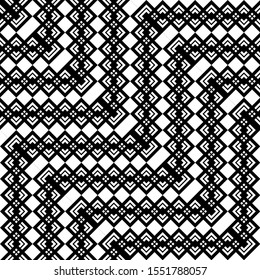 Design seamless monochrome grid pattern. Abstract zigzag background. Vector art