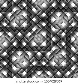 Design seamless monochrome grid pattern. Abstract zigzag background. Vector art