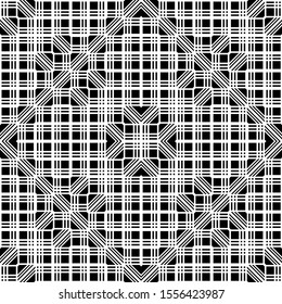 Design seamless monochrome grid pattern. Abstract geometric background. Vector art