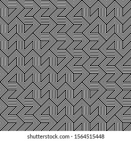 Design seamless monochrome grid pattern. Abstract zigzag background. Vector art