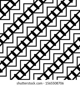 Design seamless monochrome grid pattern. Abstract zigzag geometric background. Vector art