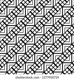 Design seamless monochrome grid pattern. Abstract zigzag geometric background. Vector art