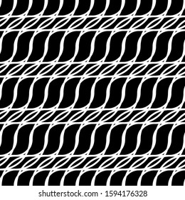 Design seamless monochrome grid pattern. Abstract interlaced background. Vector art
