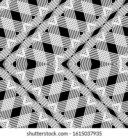 Design seamless monochrome grid pattern. Abstract zigzag background. Vector art