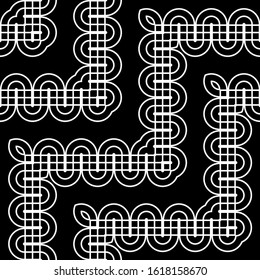 Design seamless monochrome grid pattern. Abstract zigzag background. Vector art