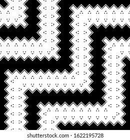 Design seamless monochrome grid pattern. Abstract zigzag background. Vector art