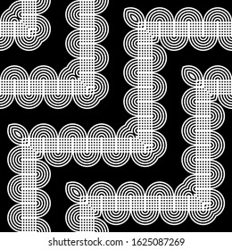 Design seamless monochrome grid pattern. Abstract zigzag background. Vector art