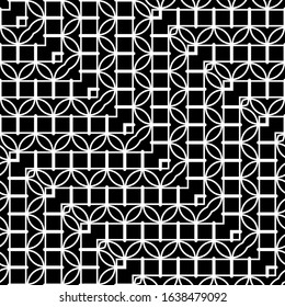 Design seamless monochrome grid pattern. Abstract zigzag background. Vector art