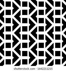 Design seamless monochrome grid pattern. Abstract zigzag geometric background. Vector art