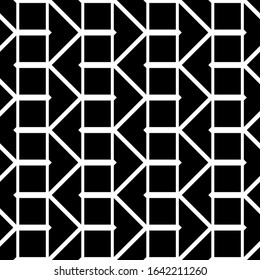 Design seamless monochrome grid pattern. Abstract zigzag geometric background. Vector art