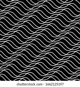 Design seamless monochrome grid pattern. Abstract interlaced background. Vector art