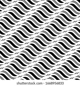 Design seamless monochrome grid pattern. Abstract interlaced background. Vector art