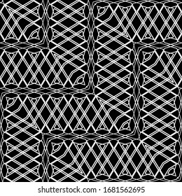 Diseño de un patrón de rejilla monocromática sin fisuras. Antecedentes abstractos de zigzag. Arte vectorial