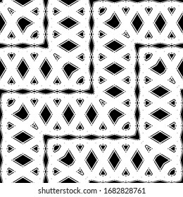 Diseño de un patrón de rejilla monocromática sin fisuras. Antecedentes abstractos de zigzag. Arte vectorial