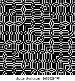 Design seamless monochrome grid pattern. Abstract zigzag background. Vector art