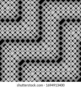 Design seamless monochrome grid pattern. Abstract zigzag background. Vector art