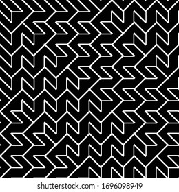 Design seamless monochrome grid pattern. Abstract zigzag background. Vector art