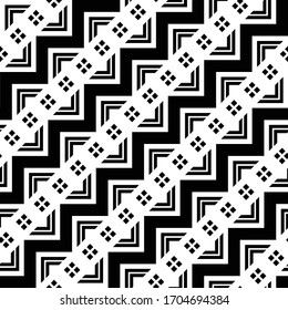Design seamless monochrome grid pattern. Abstract zigzag geometric background. Vector art