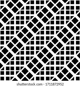 Design seamless monochrome grid pattern. Abstract geometric background. Vector art