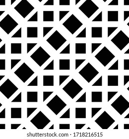 Design seamless monochrome grid pattern. Abstract geometric background. Vector art