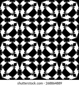 Design seamless monochrome grid pattern. Abstract geometric lattice background. Vector art