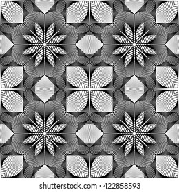 Design seamless monochrome grid pattern. Abstract decorative background. Vector art. No gradient