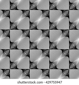 Design seamless monochrome grid pattern. Abstract decorative background. Vector art. No gradient