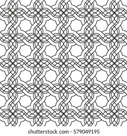 Design seamless monochrome grid pattern. Abstract background. Vector art.