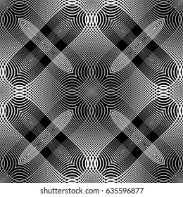 Design seamless monochrome grid pattern. Abstract background. Vector art. No gradient