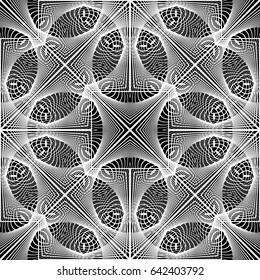Design seamless monochrome grid pattern. Abstract decorative background. Vector art. No gradient