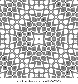 Design seamless monochrome grid pattern. Abstract illusion background. Vector art. No gradient