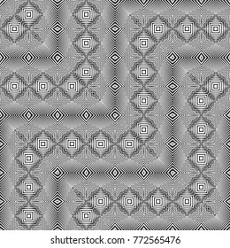 Design seamless monochrome grid pattern. Abstract decorative background. Vector art. No gradient