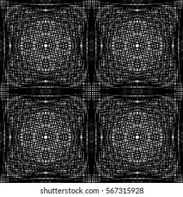 Design seamless monochrome grid textured background. Abstract pattern. Vector art. No gradient