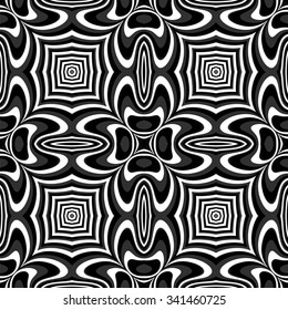 Design seamless monochrome illusion background. Abstract striped torsion pattern. Vector art. EPS10