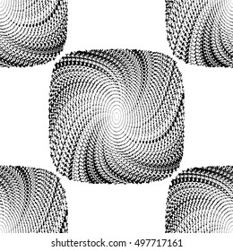Design seamless monochrome illusion background. Abstract stripe geometric pattern. Vector art. No gradient
