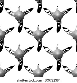 Design seamless monochrome illusion background. Abstract stripe torsion pattern. Vector art. No gradient