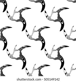 Design seamless monochrome illusion background. Abstract stripe torsion pattern. Vector art. No gradient