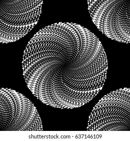 Design seamless monochrome illusion background. Abstract stripe circle pattern. Vector art. No gradient