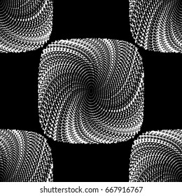 Design seamless monochrome illusion background. Abstract stripe geometric pattern. Vector art. No gradient
