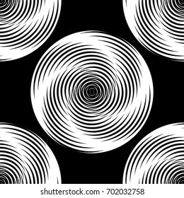 Design seamless monochrome illusion background. Abstract stripe torsion background. Vector art. No gradient