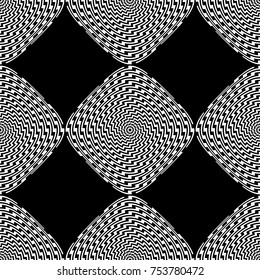 Design seamless monochrome illusion background. Abstract stripe pattern. Vector art. No gradient
