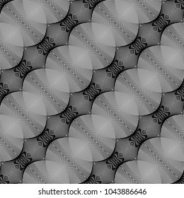 Design seamless monochrome illusion pattern. Abstract stripe torsion background. Vector art. No gradient