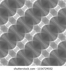 Design seamless monochrome illusion pattern. Abstract stripe torsion background. Vector art. No gradient