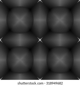 Design seamless monochrome illusion pattern. Abstract concave textured background. Vector art. No gradient