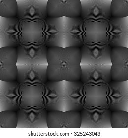 Design seamless monochrome illusion pattern. Abstract lines textured background. Vector art. No gradient