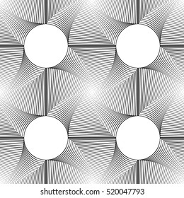 Design seamless monochrome illusion pattern. Abstract stripe torsion background. Vector art. No gradient