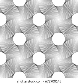 Design seamless monochrome illusion pattern. Abstract stripe torsion background. Vector art. No gradient