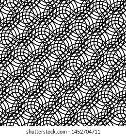 Design seamless monochrome interlaced pattern. Abstract background. Vector art